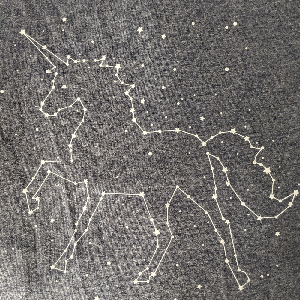 Soft grey unicorn constellation t-shirt